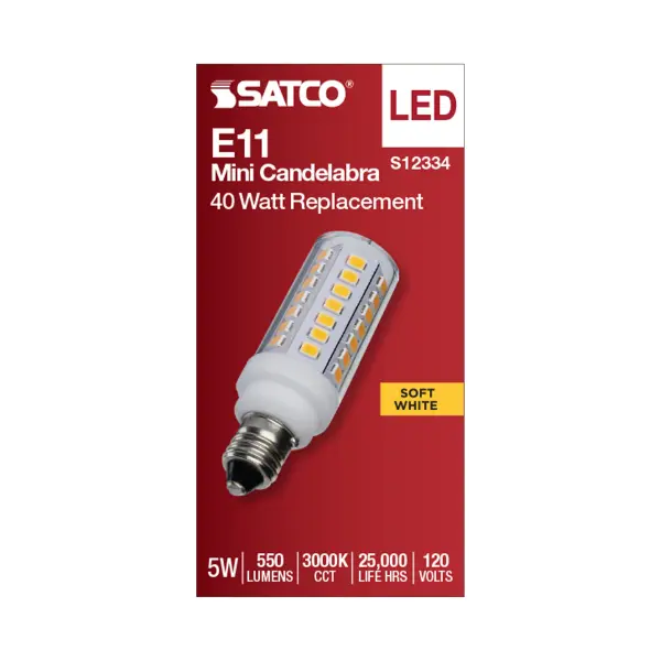5 Watt T6 LED - Clear Finish - E11 Base - 3000K - 120 Volt - Image 3