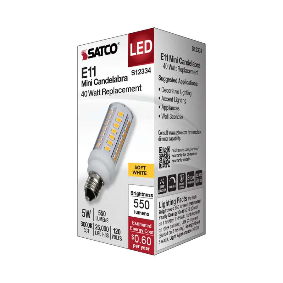 5 Watt T6 LED - Clear Finish - E11 Base - 3000K - 120 Volt - Image 6