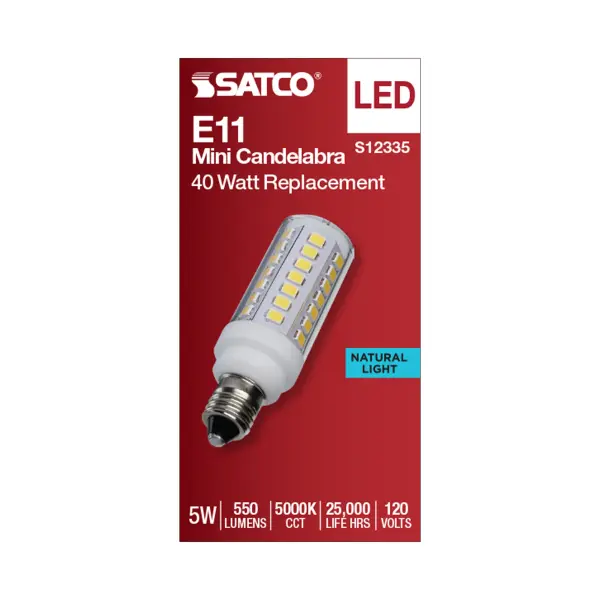 5 Watt T6 LED - Clear Finish - E11 Base - 5000K - 120 Volt - Image 3