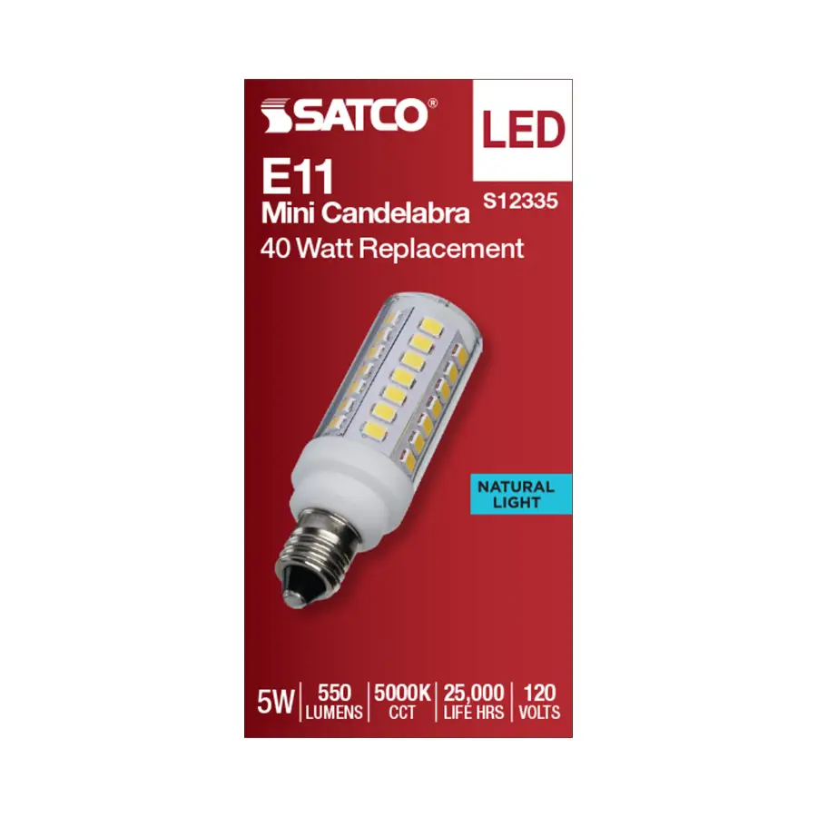 5 Watt T6 LED - Clear Finish - E11 Base - 5000K - 120 Volt - Image 3