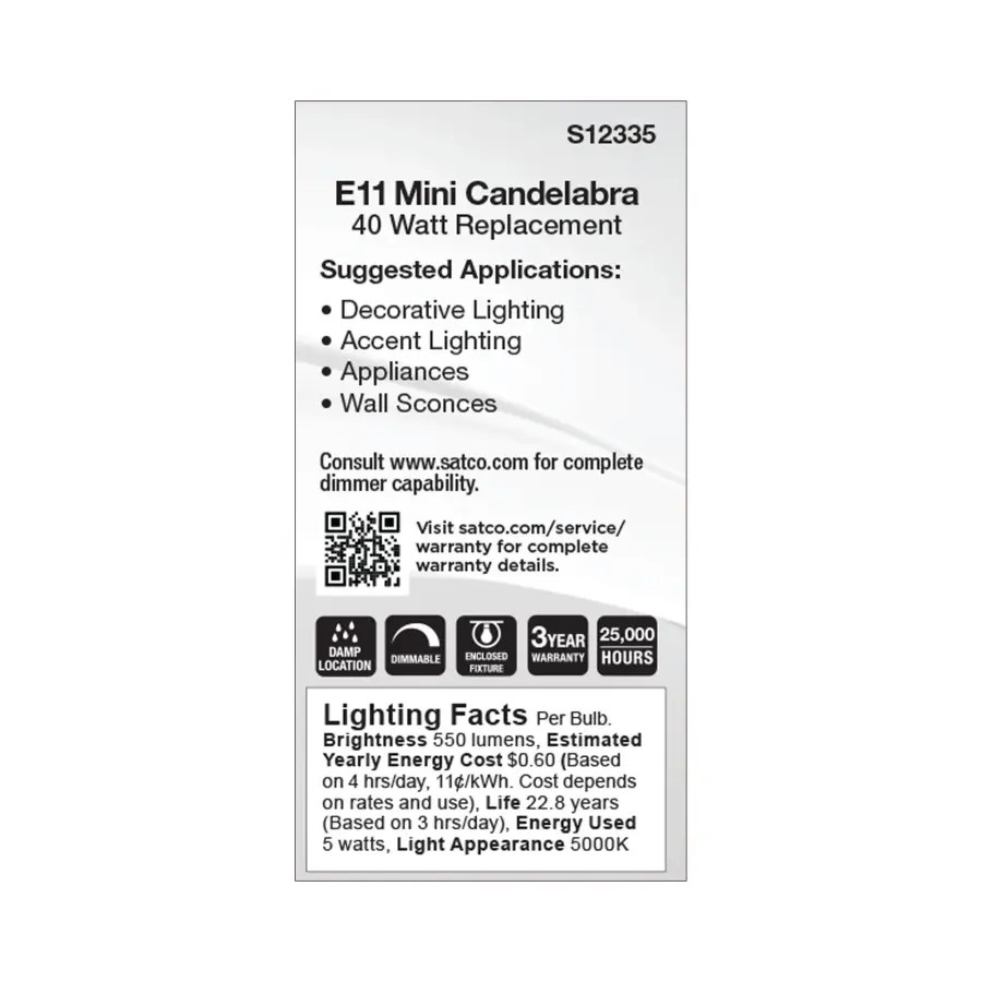 5 Watt T6 LED - Clear Finish - E11 Base - 5000K - 120 Volt - Image 5