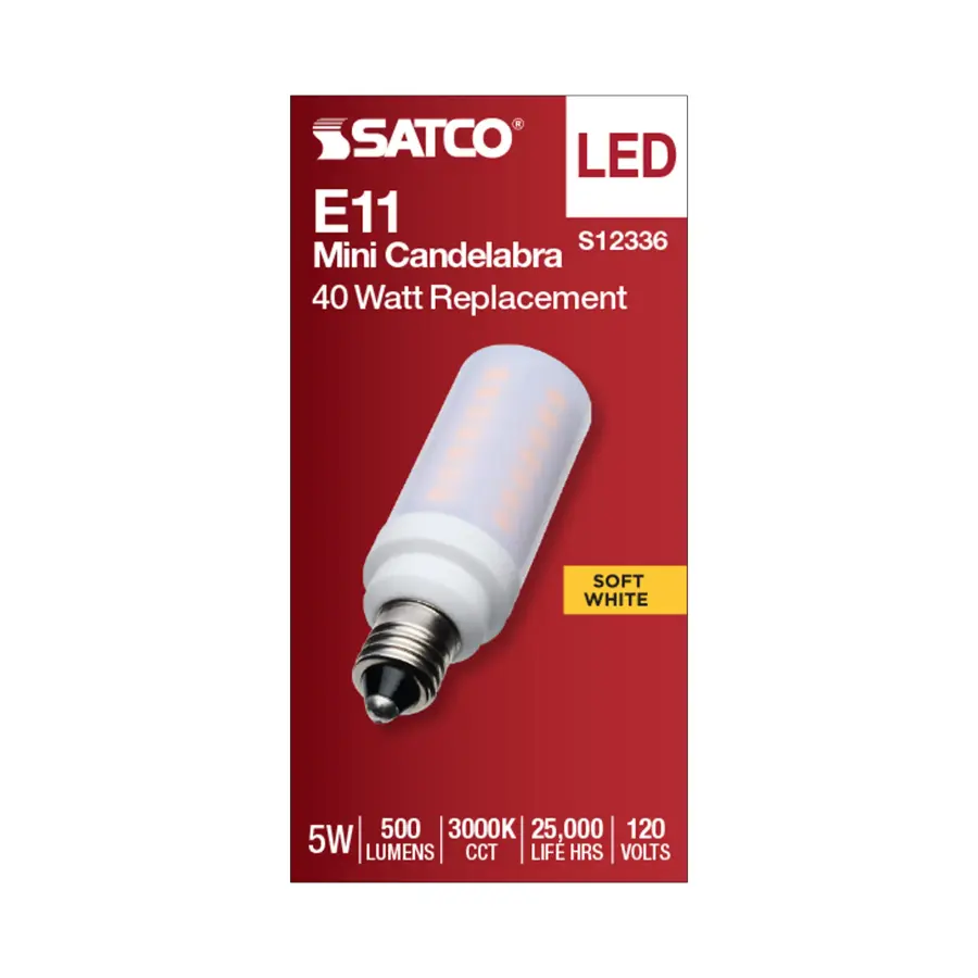 5 Watt T6 LED - Frost Finish - E11 Base - 3000K - 120 Volt - Image 3