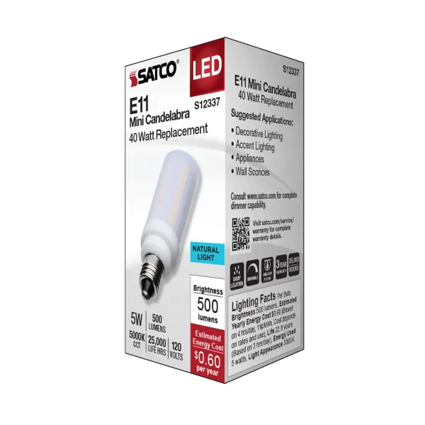 5 Watt T6 LED - Frost Finish - E11 Base - 5000K - 120 Volt - Image 6