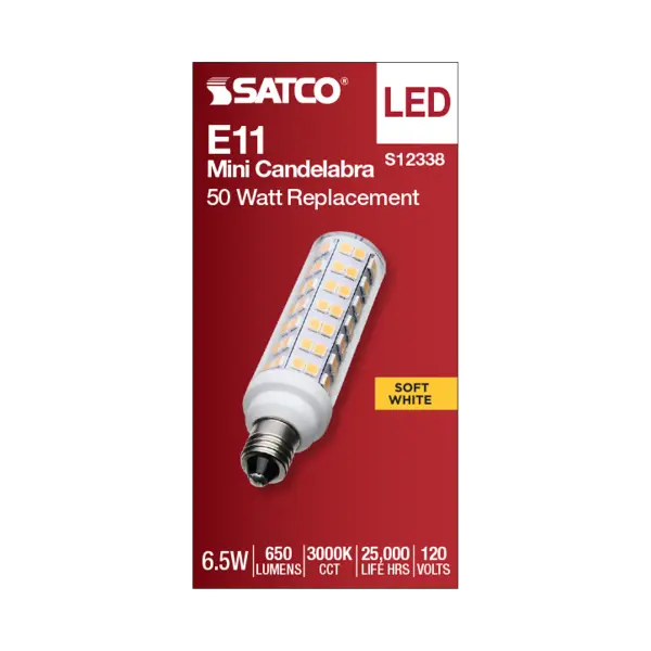 6.5 Watt T6 LED - Clear Finish - E11 Base - 3000K - 120 Volt - Image 3