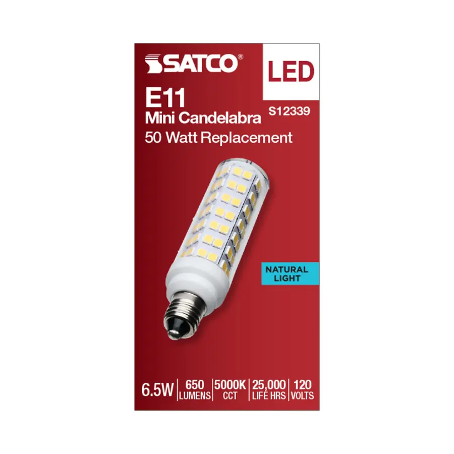 6.5 Watt T6 LED - Clear Finish - E11 Base - 5000K - 120 Volt - Image 3