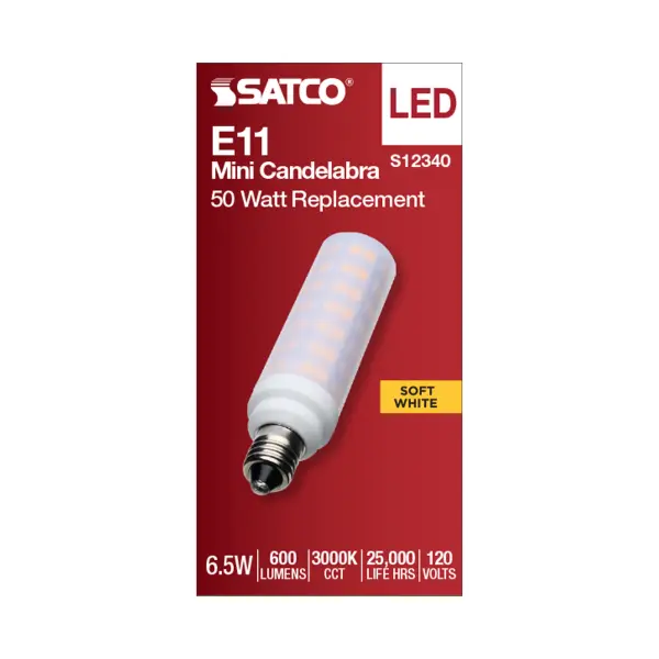 6.5 Watt T6 LED - Frost Finish - E11 Base - 3000K - 120 Volt - Image 3