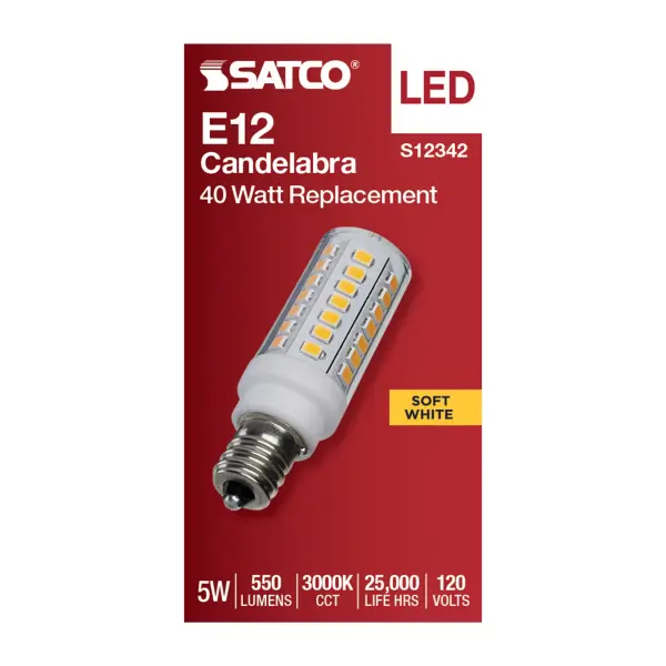 5 Watt T6 LED - Clear Finish - E12 Base - 3000K - 120 Volt - Image 3