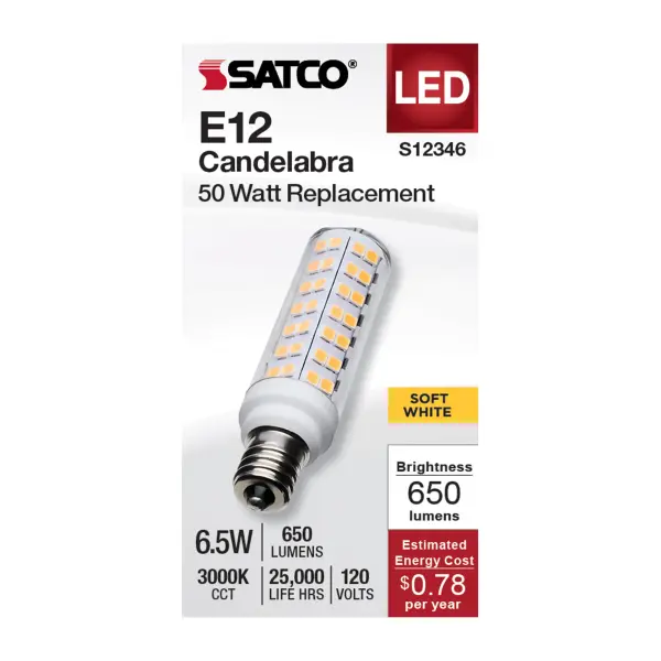 Brighten up your space with SATCO NUVO's E11 Mini Can and E12 Candelabra base Halogen replacement bulbs. Designed to be efficient, durable, and budget-friendly, these bulbs are ideal for a range of indoor and outdoor applications, such as chandeliers, track lighting, landscapes, pendants, and more. These bulbs offer adaptable lighting, tailored to your preferences with their 300-degree omni-directional light distribution and dimming capabilities. Choose from 3000K or 5000K CCT options to customize the lighting precisely to your liking. - alternate view