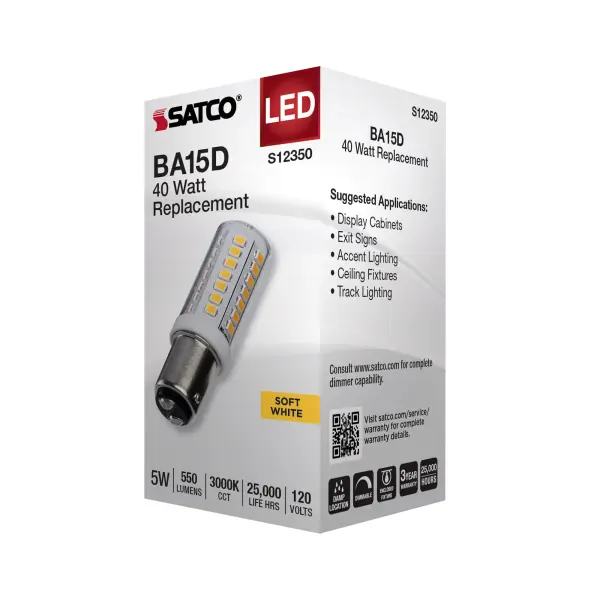 5 Watt T6 LED - Clear Finish - DC Base - 3000K - 120 Volt - Image 6