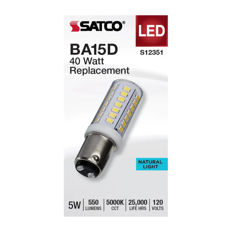 5 Watt T6 LED - Clear Finish - DC Base - 5000K - 120 Volt - Image 2