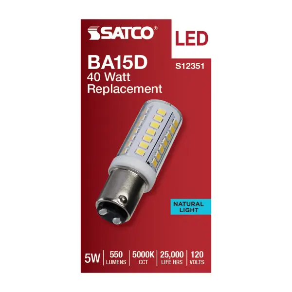 5 Watt T6 LED - Clear Finish - DC Base - 5000K - 120 Volt - Image 3