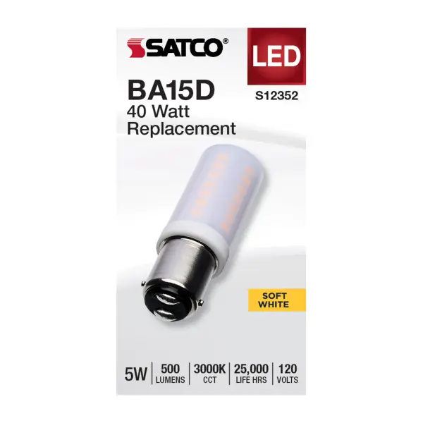 SATCO NUVO's Single and Double Contact LED Halogen Replacement bulbs offer bright illumination while consuming minimal power. Designed for socket configurations commonly found in elevators, landscape lighting, and specialty lighting, they incorporate LED technology for longer lifespan and reduced maintenance costs. Choose from various wattage options and 3000K or 5000K CCT options to perfectly match your aesthetic preferences and lighting requirements. - alternate view