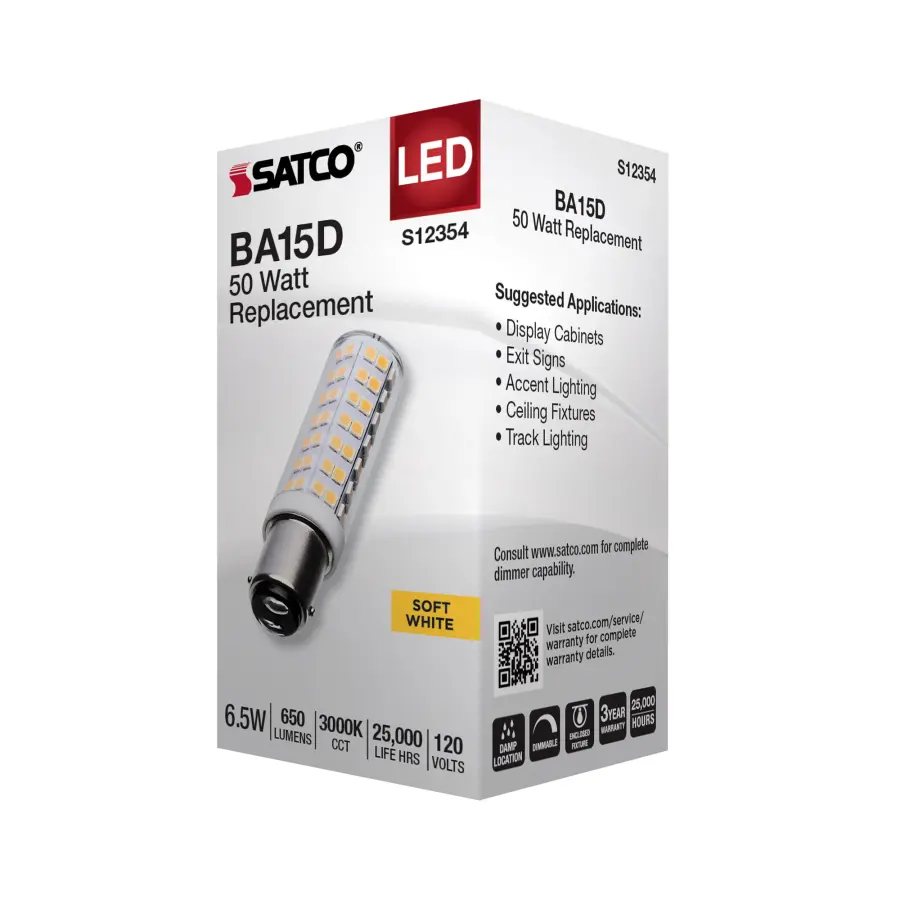 6.5 Watt T6 LED - Clear Finish - DC Base - 3000K - 120 Volt - Image 6