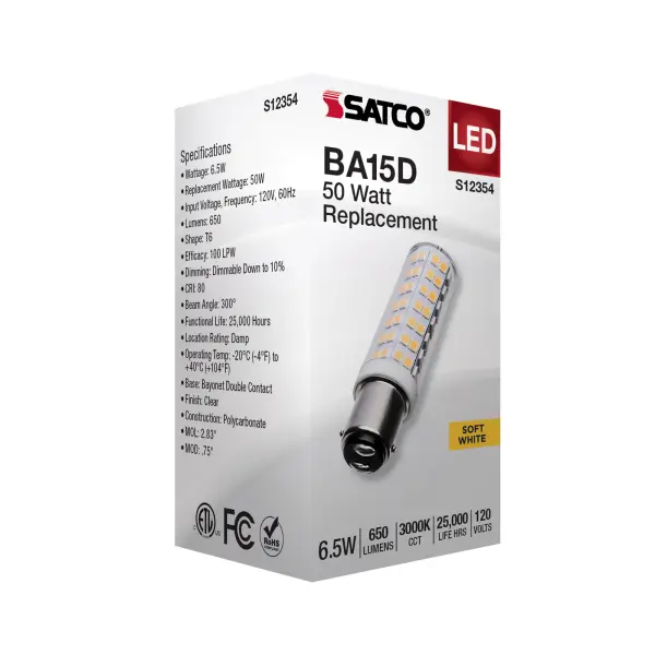 6.5 Watt T6 LED - Clear Finish - DC Base - 3000K - 120 Volt - Image 7