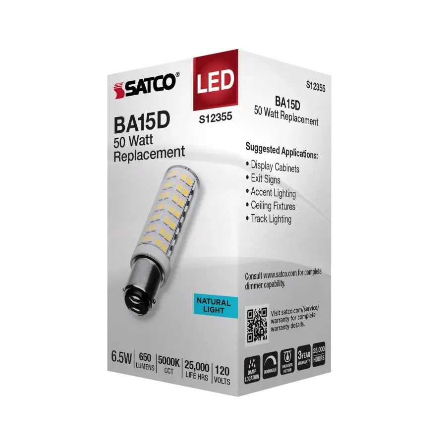 6.5 Watt T6 LED - Clear Finish - DC Base - 5000K - 120 Volt - Image 6