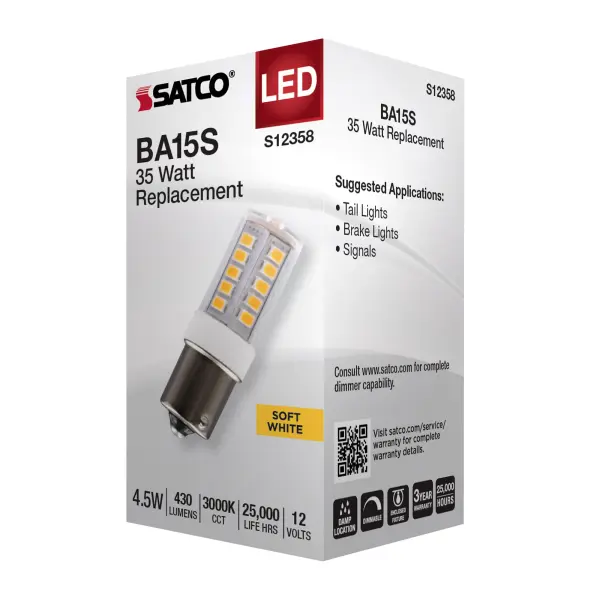 4.5 Watt T6 LED - Clear Finish - BA15s Base - 3000K - 12 Volt - Image 6