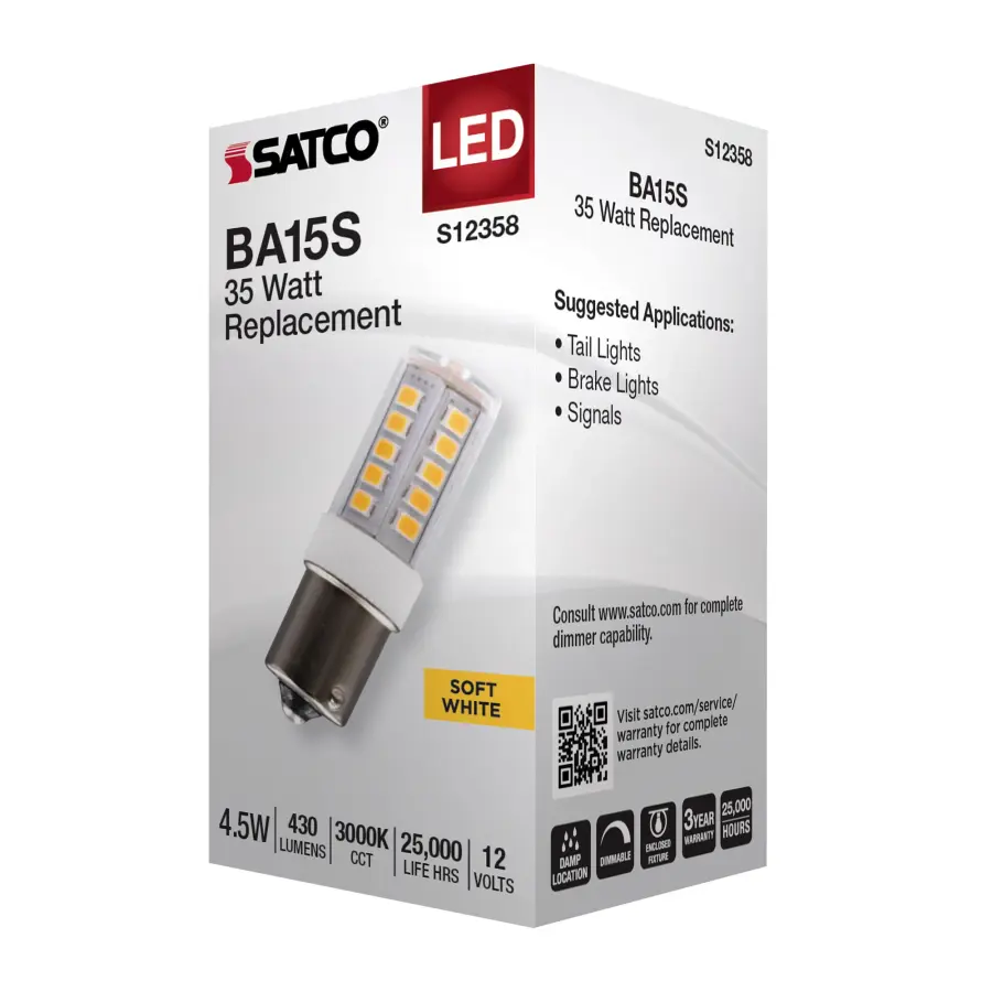 4.5 Watt T6 LED - Clear Finish - BA15s Base - 3000K - 12 Volt - Image 6