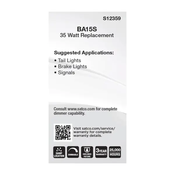 4.5 Watt T6 LED - Clear Finish - BA15s Base - 5000K - 12 Volt - Image 4