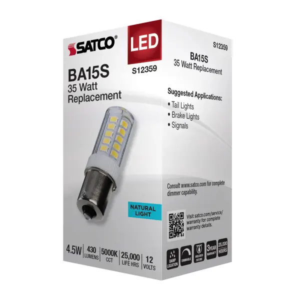 4.5 Watt T6 LED - Clear Finish - BA15s Base - 5000K - 12 Volt - Image 6
