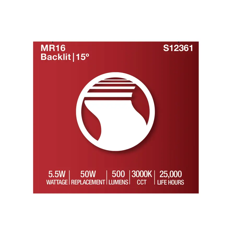 5.5 Watt MR16 LED Spotlight - 3000K CCT - GU5.3 Base - 12 Volt - Image 7