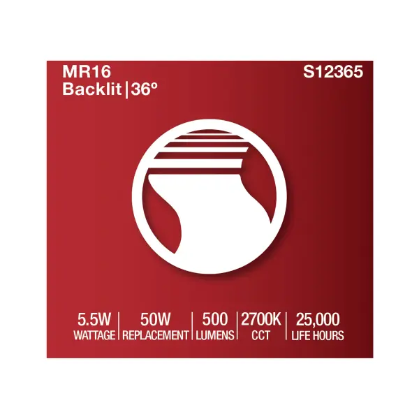 5.5 Watt MR16 LED Floodlight - 2700K CCT - GU5.3 Base - 12 Volt - Image 7