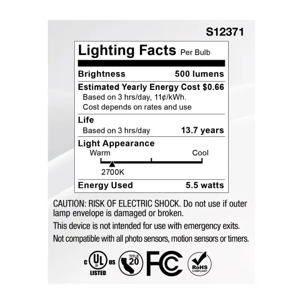 5.5 Watt MR16 LED Floodlight - 2700K CCT - GU10 Base - 120 Volt - Image 6