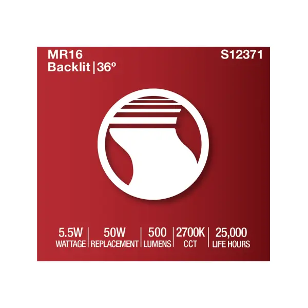 5.5 Watt MR16 LED Floodlight - 2700K CCT - GU10 Base - 120 Volt - Image 7