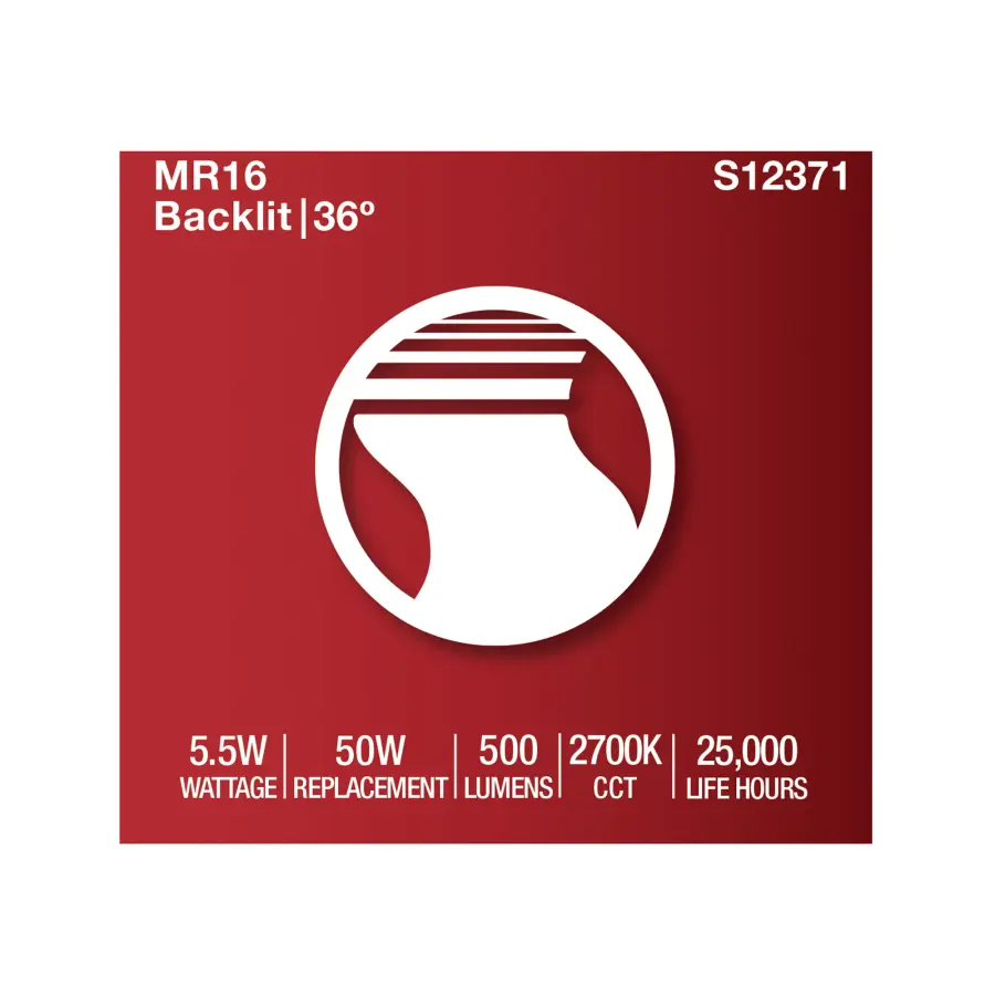 5.5 Watt MR16 LED Floodlight - 2700K CCT - GU10 Base - 120 Volt - Image 7