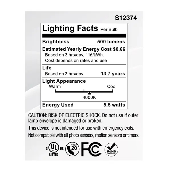 5.5 Watt MR16 LED Floodlight - 4000K CCT - GU10 Base - 120 Volt - Image 6