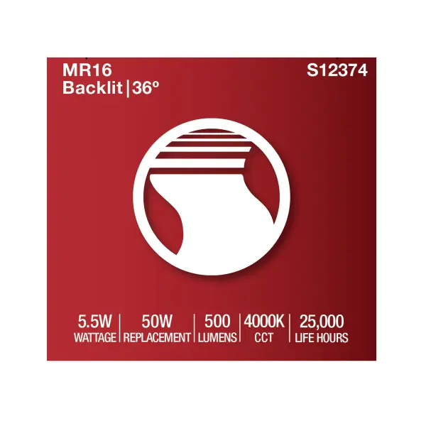 5.5 Watt MR16 LED Floodlight - 4000K CCT - GU10 Base - 120 Volt - Image 7