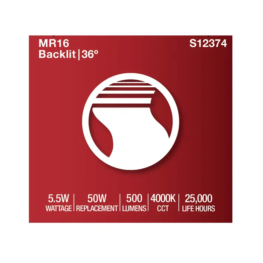 5.5 Watt MR16 LED Floodlight - 4000K CCT - GU10 Base - 120 Volt - Image 7