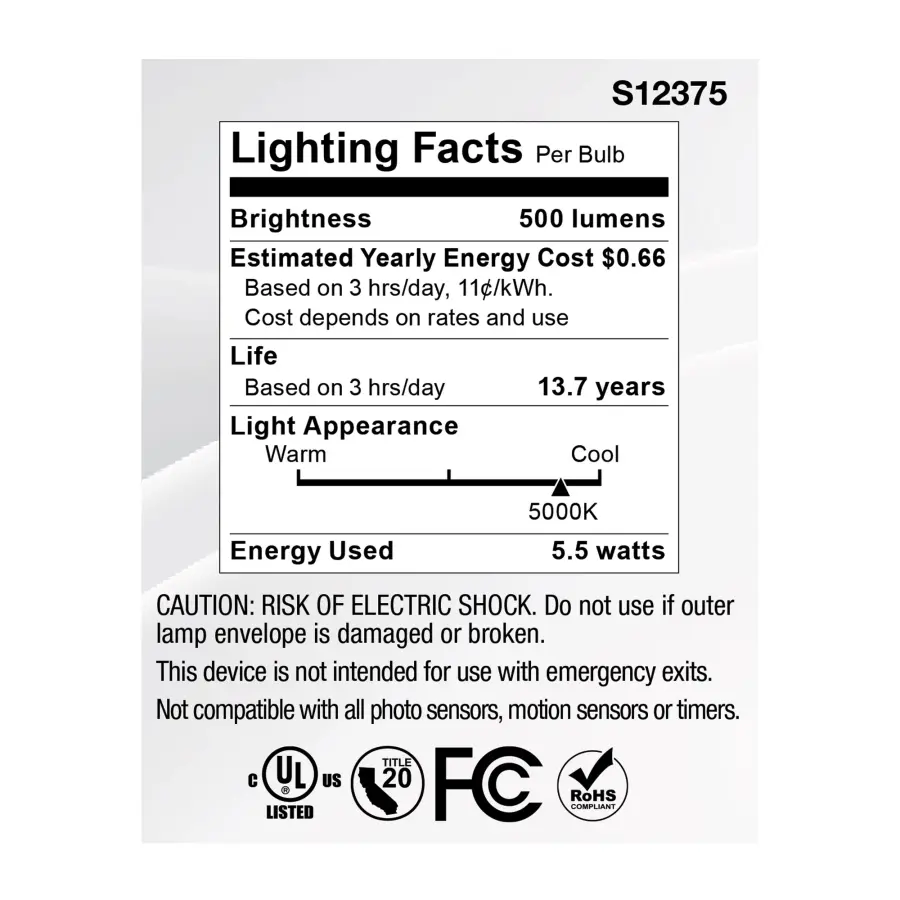 5.5 Watt MR16 LED Floodlight - 5000K CCT - GU10 Base - 120 Volt - Image 6