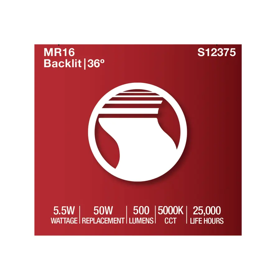 5.5 Watt MR16 LED Floodlight - 5000K CCT - GU10 Base - 120 Volt - Image 7