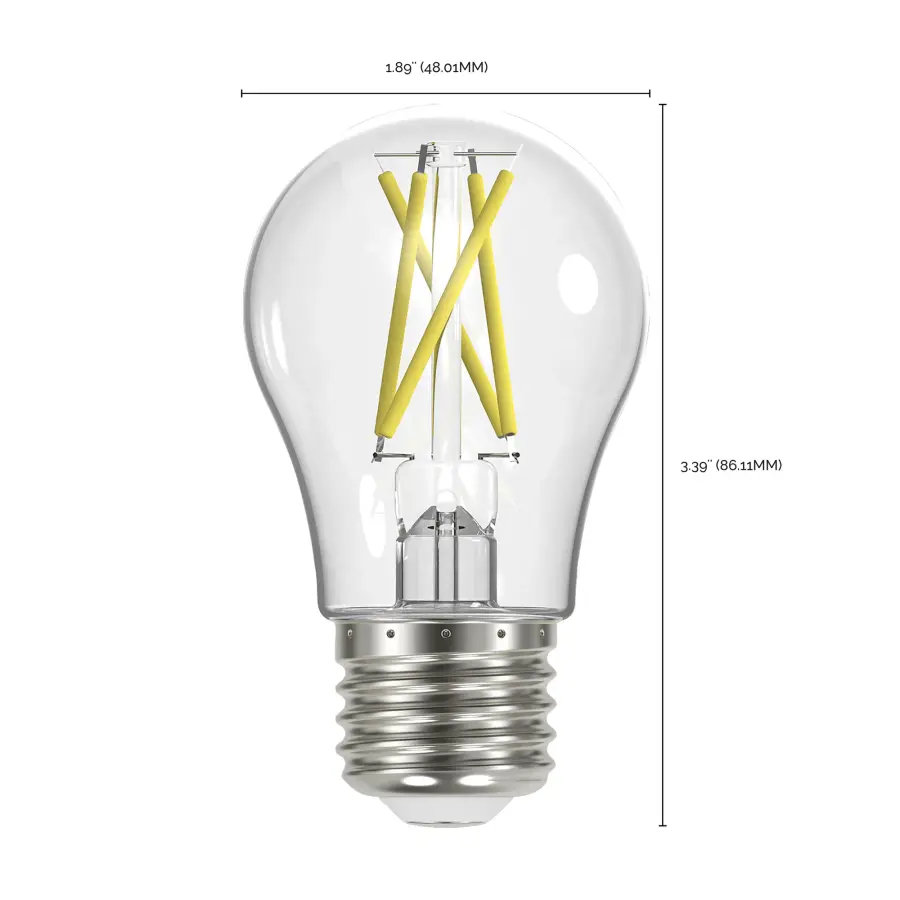 5 Watt A15 LED Filament - Clear - Medium Base - 2700K - 90 CRI - 120 Volt - Image 6