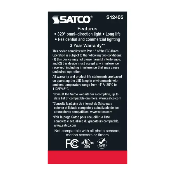 5 Watt A15 LED Filament - Soft White - 3000K - Medium base - 90 CRI - 120 Volt - Image 5