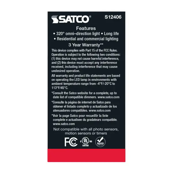 8.2 Watt A15 LED Filament - Clear - Medium Base - 3000K - 90 CRI - 120 Volt - Image 5