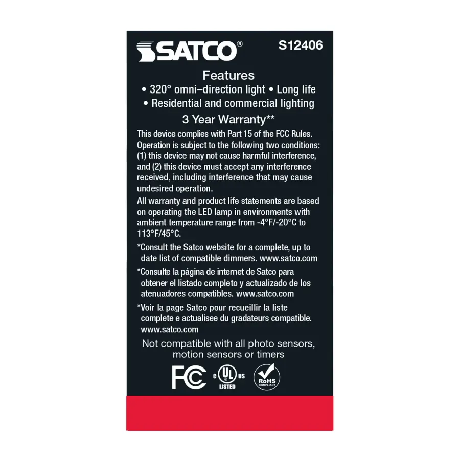 8.2 Watt A15 LED Filament - Clear - Medium Base - 3000K - 90 CRI - 120 Volt - Image 5