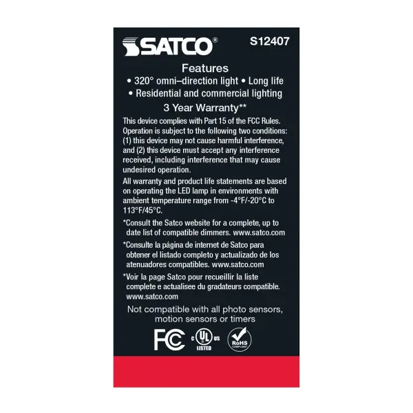 8.2 Watt A15 LED Filament - Soft White - Medium Base - 3000K - 90 CRI - 120 Volt - Image 5