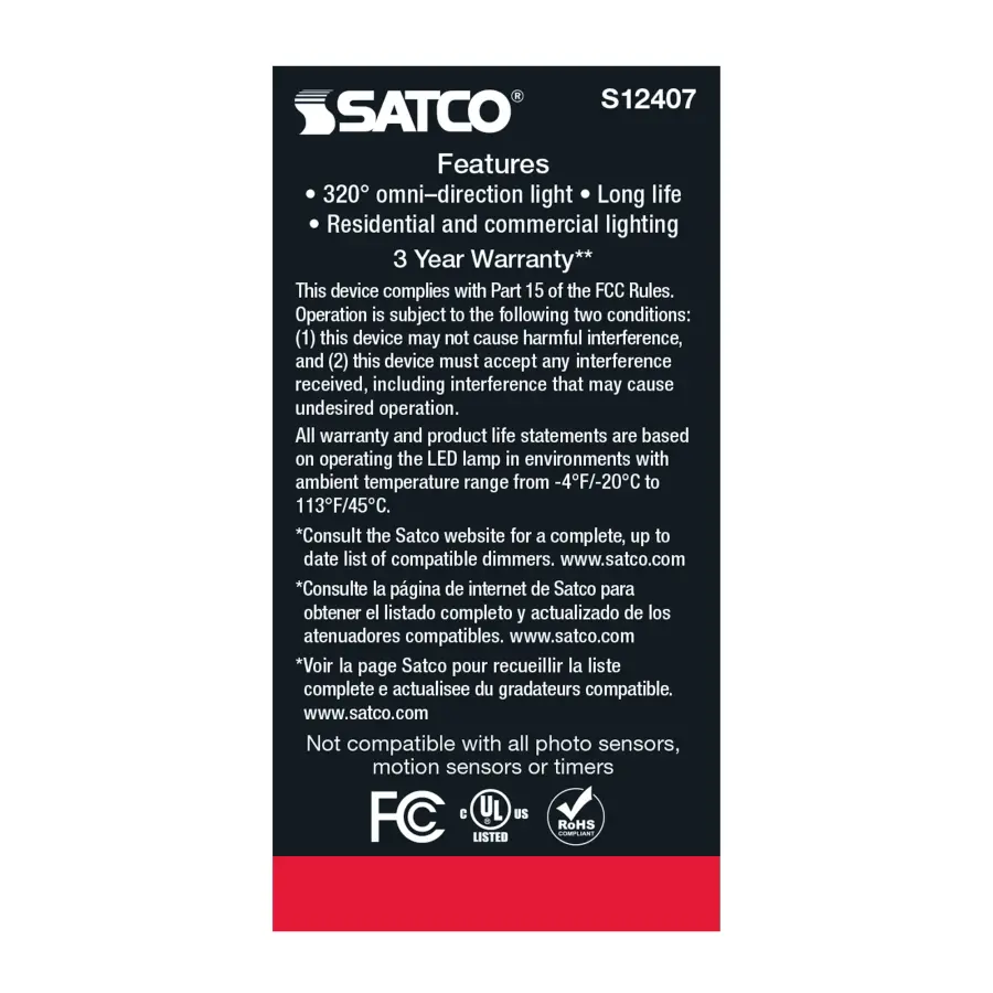 8.2 Watt A15 LED Filament - Soft White - Medium Base - 3000K - 90 CRI - 120 Volt - Image 5