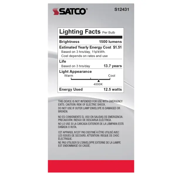 12.5 Watt A19 LED Filament - Clear - Medium Base - 4000K - 90 CRI - 120 Volt - Image 4