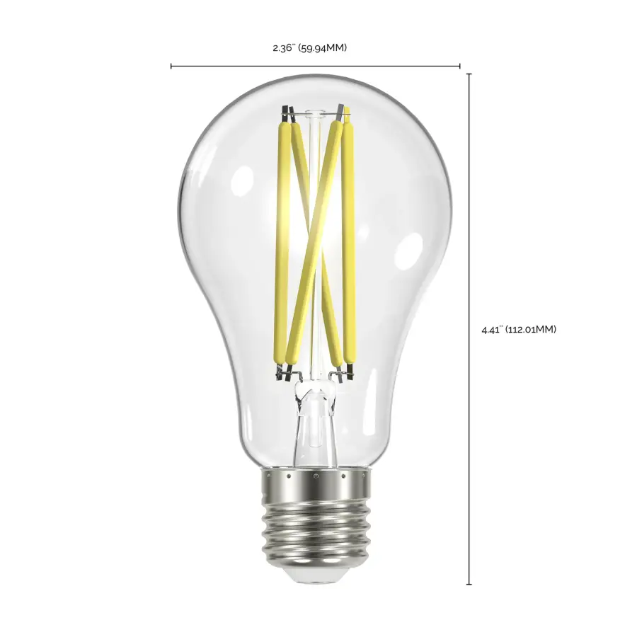 12.5 Watt A19 LED Filament - Clear - Medium Base - 4000K - 90 CRI - 120 Volt - Image 6