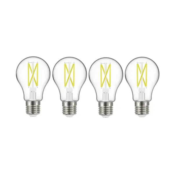 Satco's 10.5-watt LED lamp is traditional, yet contemporary with its clear finish and energy saving LED technology. Elegantly illuminate any room in the house with this 4 pack of dimmable bulbs. Sophisticated and modern, this lamp delivers 15,000 hours of warm white light. - alternate view