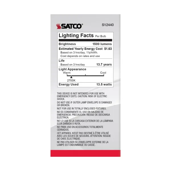 13.5 Watt A19 LED Filament - 100 Watt Replacement - Soft White - Medium base - 2700K - 120 Volt - 4-Pack - Image 6