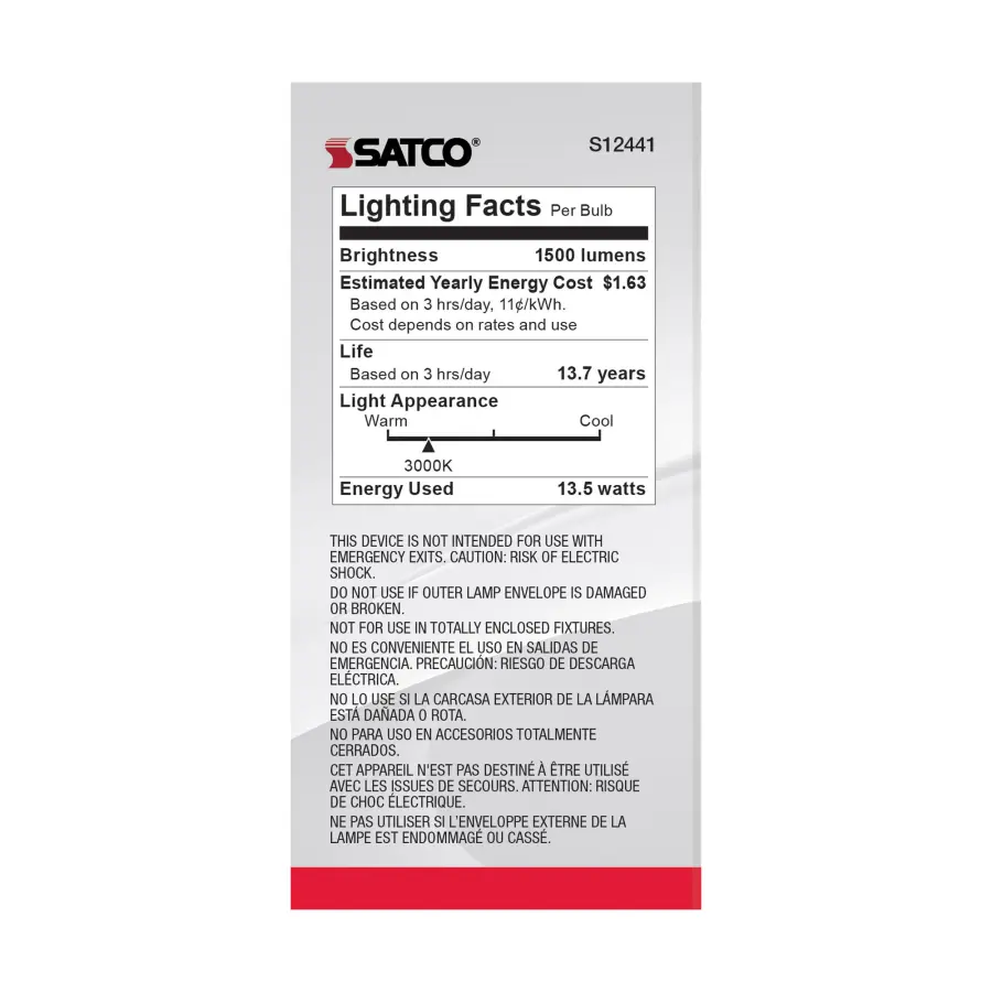 13.5 Watt A19 LED Filament - 100 Watt Replacement - Soft White - Medium base - 3000K - 120 Volt - 4-Pack - Image 6