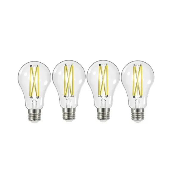 Satco's 10.5-watt LED lamp is traditional, yet contemporary with its clear finish and energy saving LED technology. Elegantly illuminate any room in the house with this 4 pack of dimmable bulbs. Sophisticated and modern, this lamp delivers 15,000 hours of warm white light. - alternate view