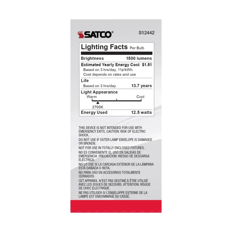 12.5 Watt A19 LED Filament - 100 Watt Replacement - Clear - Medium base - 2700K - 120 Volt - 4-Pack - Image 6