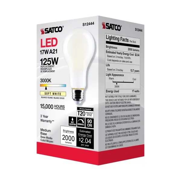 17 Watt - A21 LED - Frost Finish - Medium Base - 3000K - 120 Volt - Image 7