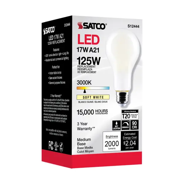17 Watt - A21 LED - Frost Finish - Medium Base - 3000K - 120 Volt - Image 8