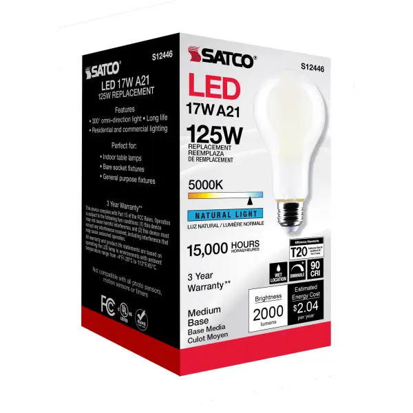 17 Watt - A21 LED - Frost Finish - Medium base - 5000K - 120 Volt - Image 9