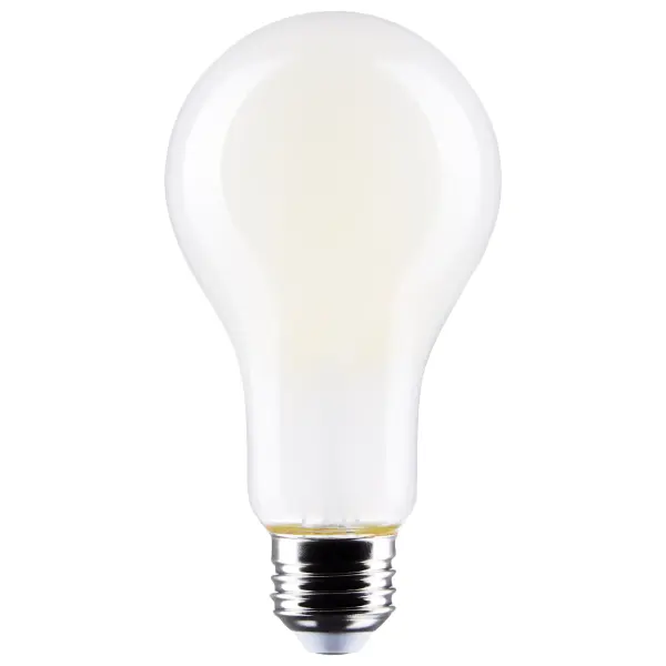Satco's 18.5-watt LED lamp is traditional, yet contemporary with its sleek finish and energy saving LED technology. Elegantly illuminate any room in the house with this dimmable, frost finished bulb. Sophisticated and modern, this lamp delivers 15,000 hours of natural white light.